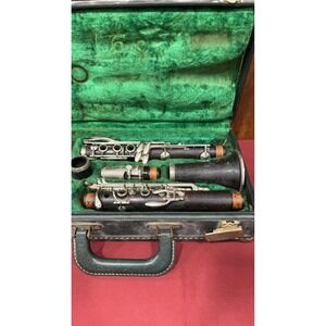 Vintage Wooden Normandy 10 Clarinet Made In France With Case.